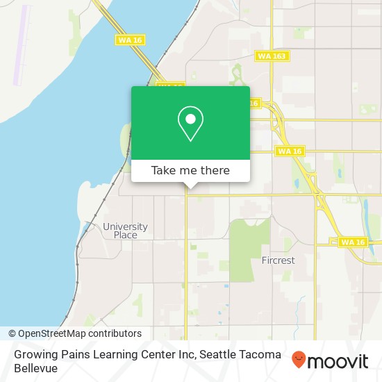 Growing Pains Learning Center Inc map