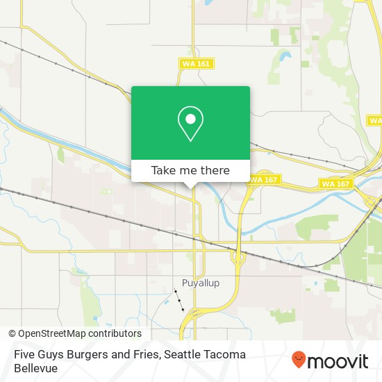 Mapa de Five Guys Burgers and Fries, 1002 N Meridian Puyallup, WA 98371