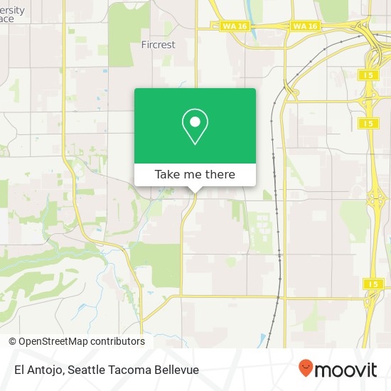 Mapa de El Antojo, 5502 Orchard St W University Place, WA 98467