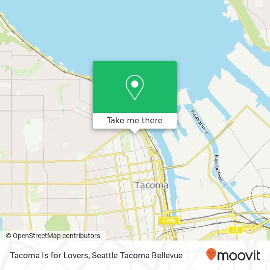 Mapa de Tacoma Is for Lovers, 218 St Helens Ave Tacoma, WA 98402