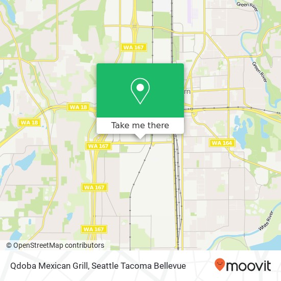 Mapa de Qdoba Mexican Grill, 1016 Outlet Collection Way Auburn, WA 98001