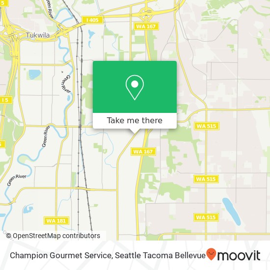 Mapa de Champion Gourmet Service, 18230 E Valley Hwy Kent, WA 98032