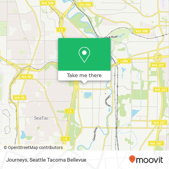 Mapa de Journeys, Southcenter Mall Tukwila, WA 98188