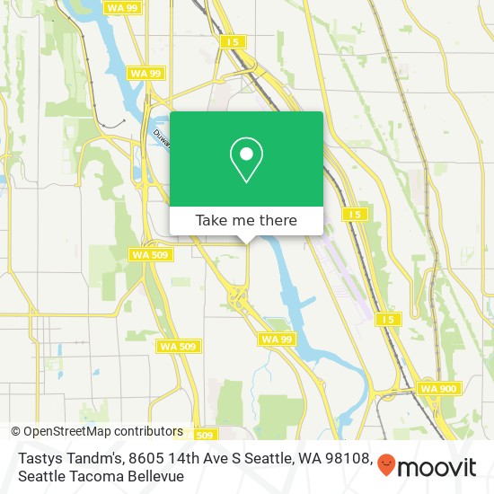 Mapa de Tastys Tandm's, 8605 14th Ave S Seattle, WA 98108