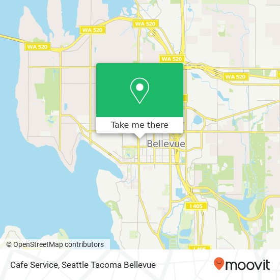 Mapa de Cafe Service, Bellevue Way NE Bellevue, WA 98004