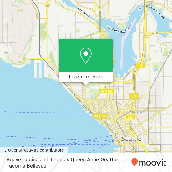 Mapa de Agave Cocina and Tequilas Queen Anne, 100 Republican St Seattle, WA 98109