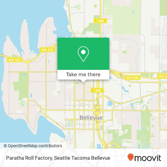 Mapa de Paratha Roll Factory, 108th Ave NE Bellevue, WA 98004