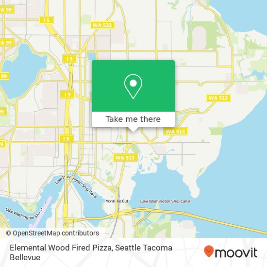Mapa de Elemental Wood Fired Pizza, 2634 NE University Village St Seattle, WA 98105