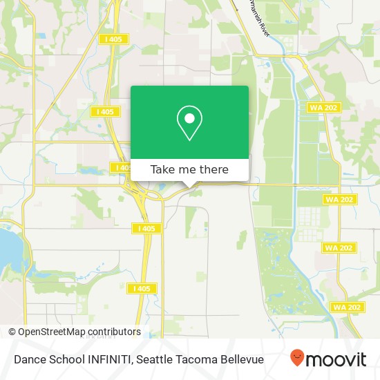 Mapa de Dance School INFINITI, 12815 NE 124th St Kirkland, WA 98034