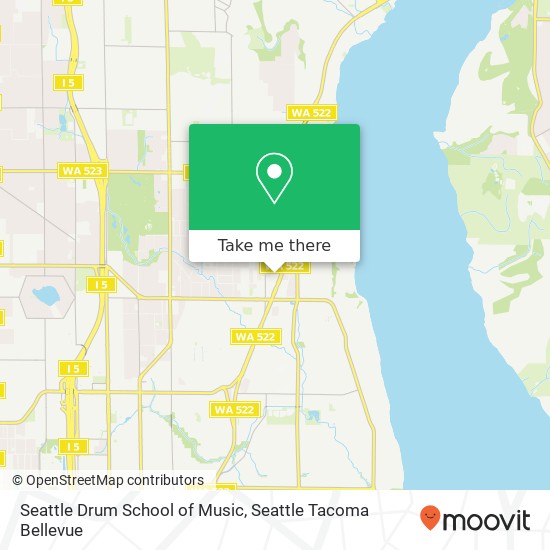 Mapa de Seattle Drum School of Music, 12729 Lake City Way NE Seattle, WA 98125