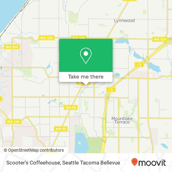 Mapa de Scooter's Coffeehouse, 6911 216th St SW Lynnwood, WA 98036