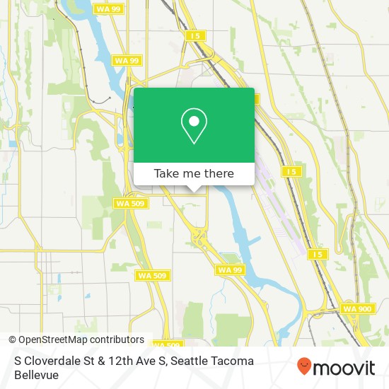 S Cloverdale St & 12th Ave S map