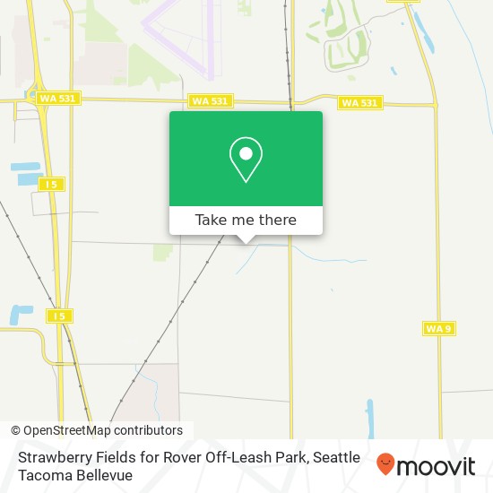 Mapa de Strawberry Fields for Rover Off-Leash Park