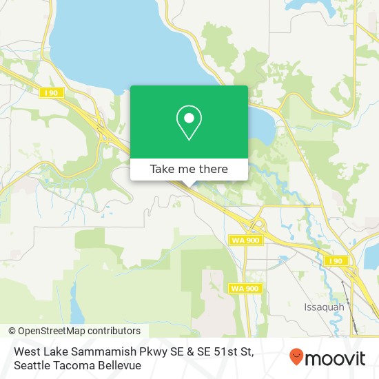 Mapa de West Lake Sammamish Pkwy SE & SE 51st St