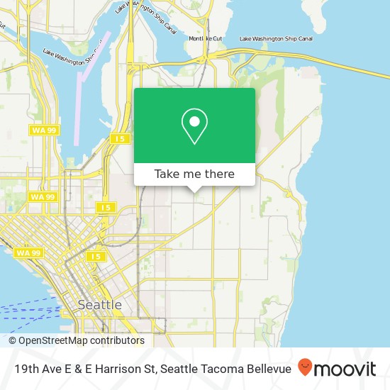 19th Ave E & E Harrison St map