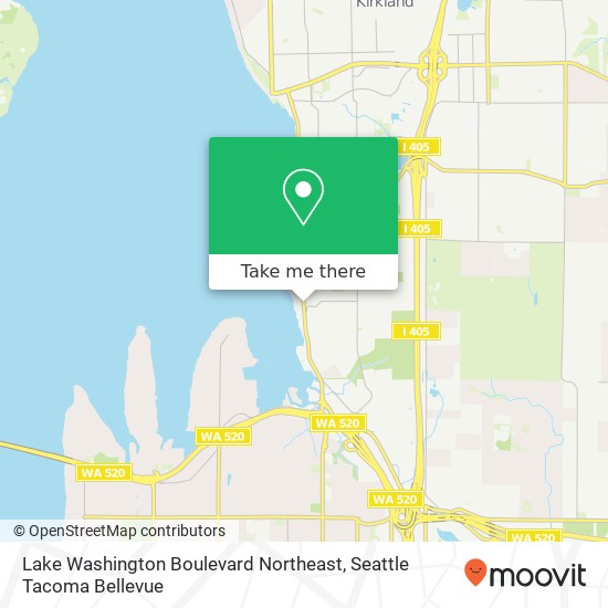 Mapa de Lake Washington Boulevard Northeast