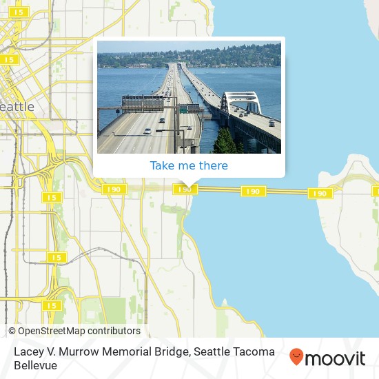 Lacey V. Murrow Memorial Bridge map