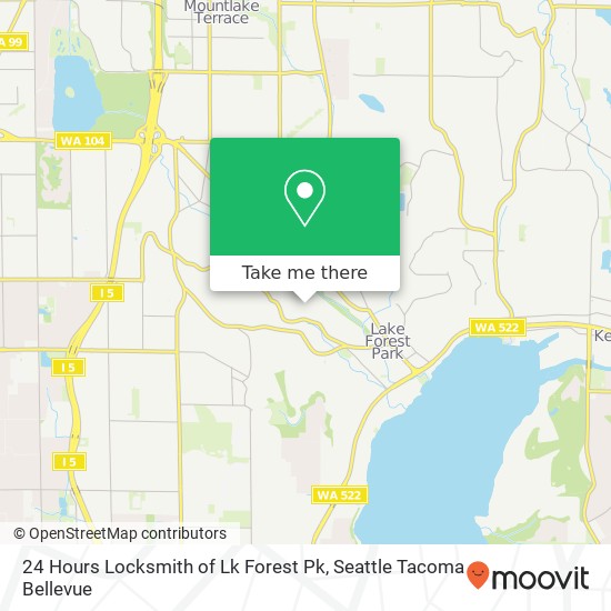 24 Hours Locksmith of Lk Forest Pk map