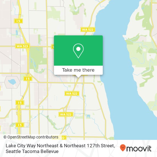 Lake City Way Northeast & Northeast 127th Street map