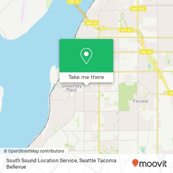 Mapa de South Sound Location Service