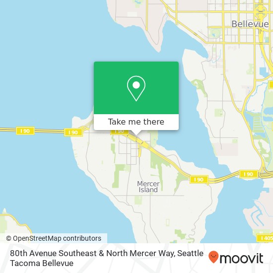 80th Avenue Southeast & North Mercer Way map