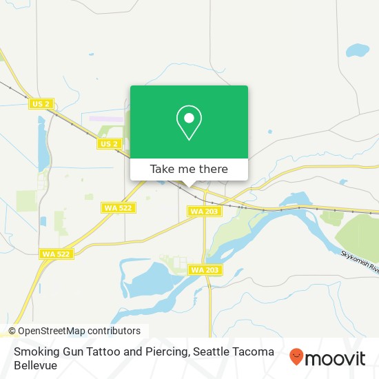 Smoking Gun Tattoo and Piercing map