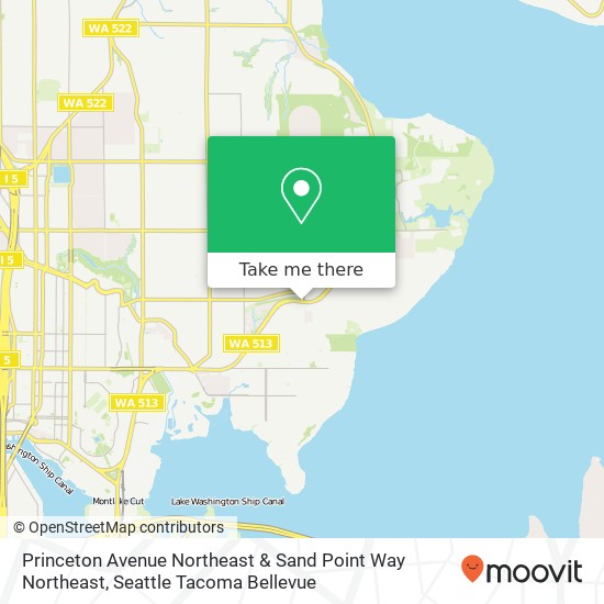 Princeton Avenue Northeast & Sand Point Way Northeast map