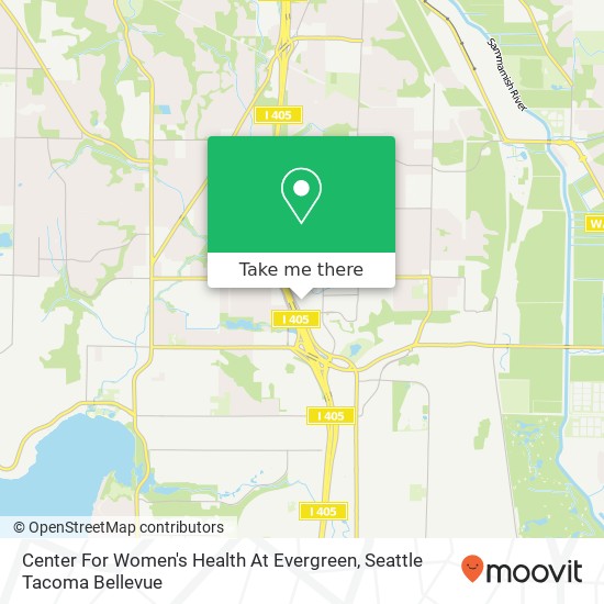 Center For Women's Health At Evergreen map