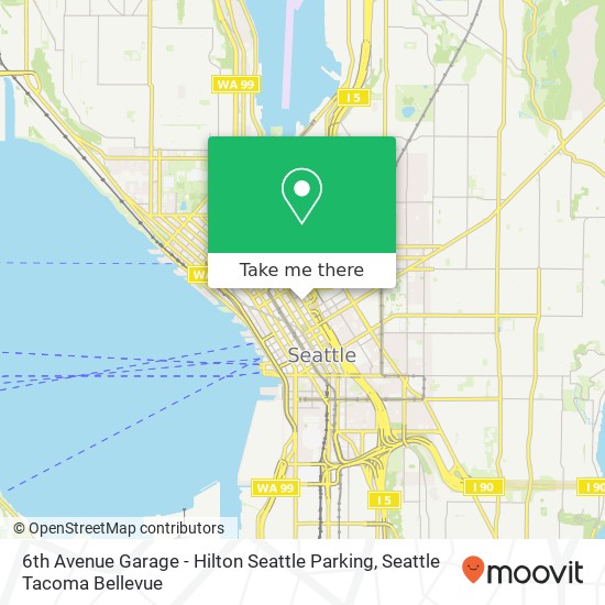6th Avenue Garage - Hilton Seattle Parking map