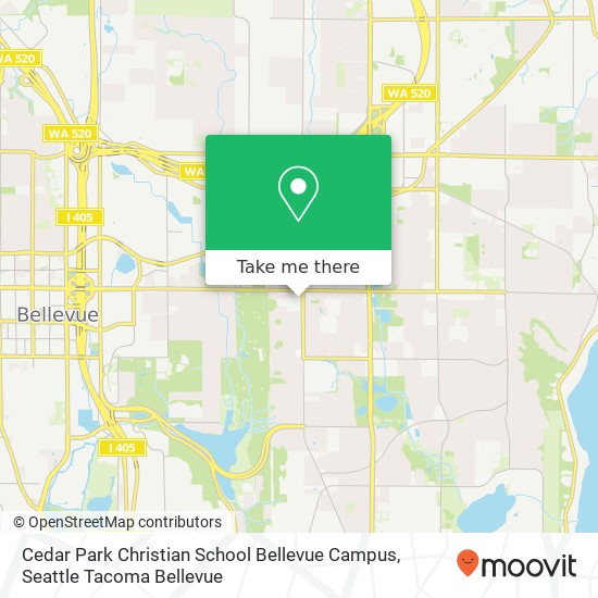 Mapa de Cedar Park Christian School Bellevue Campus