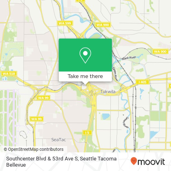 Southcenter Blvd & 53rd Ave S map