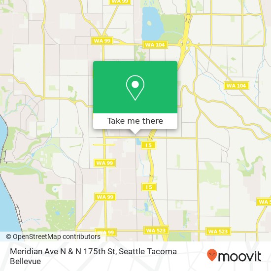 Meridian Ave N & N 175th St map