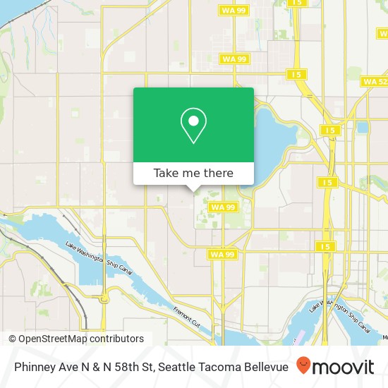 Phinney Ave N & N 58th St map