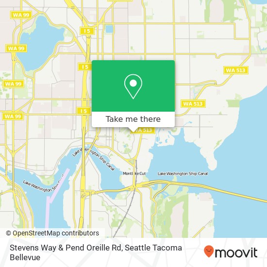 Stevens Way & Pend Oreille Rd map