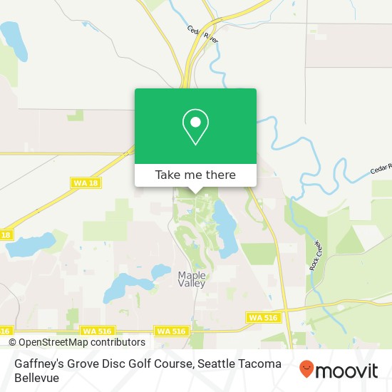 Gaffney's Grove Disc Golf Course map