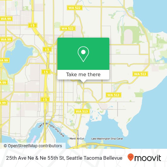 25th Ave Ne & Ne 55th St map