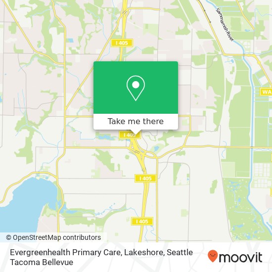 Evergreenhealth Primary Care, Lakeshore map