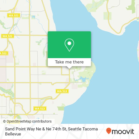 Sand Point Way Ne & Ne 74th St map