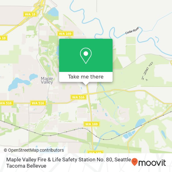 Mapa de Maple Valley Fire & Life Safety Station No. 80