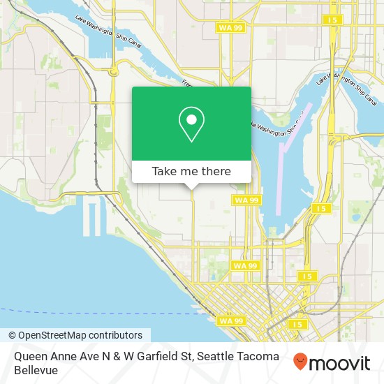 Mapa de Queen Anne Ave N & W Garfield St