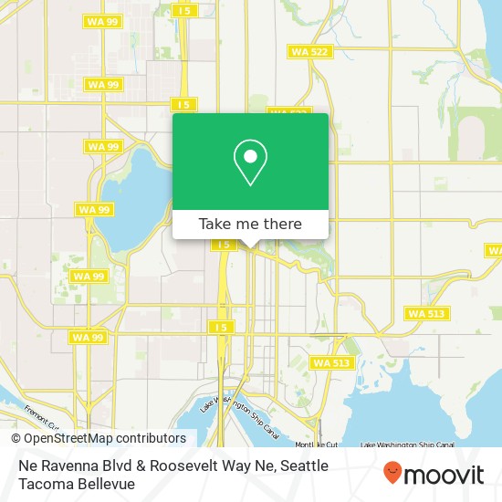 Mapa de Ne Ravenna Blvd & Roosevelt Way Ne