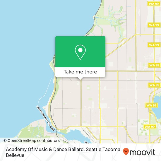 Academy Of Music & Dance Ballard map