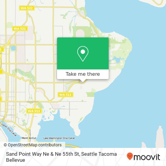 Sand Point Way Ne & Ne 55th St map