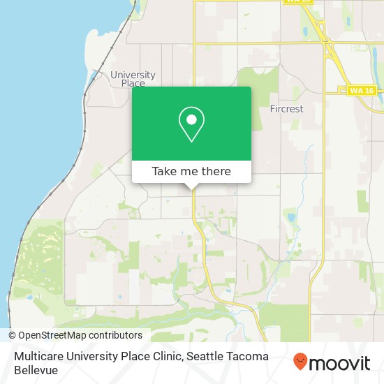 Multicare University Place Clinic map