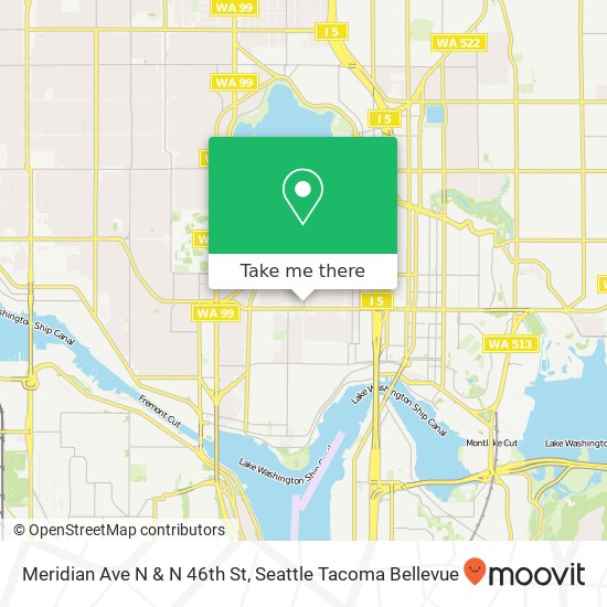 Meridian Ave N & N 46th St map