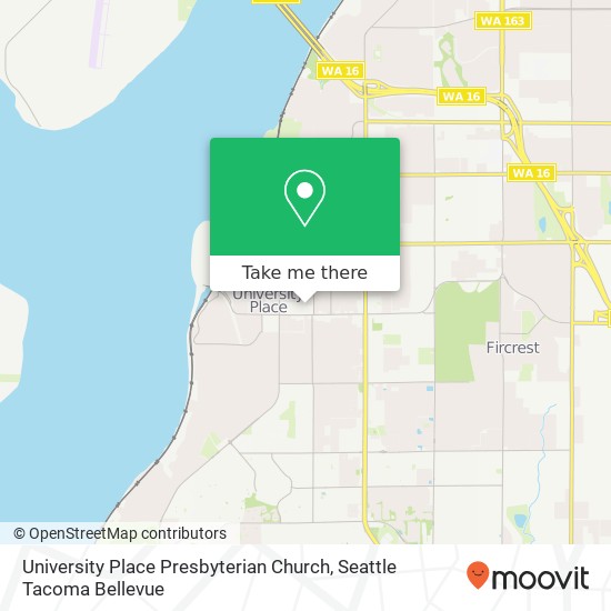 University Place Presbyterian Church map