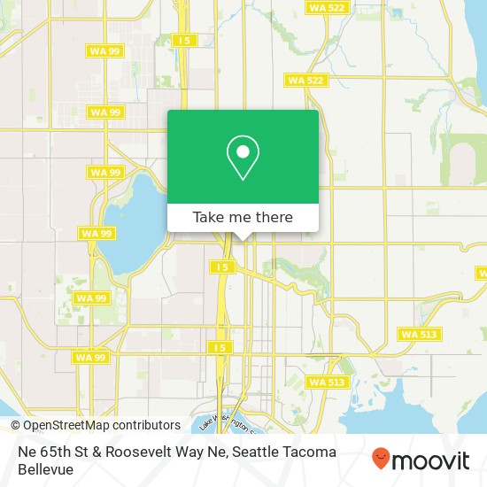 Ne 65th St & Roosevelt Way Ne map