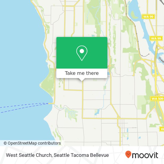 West Seattle Church map