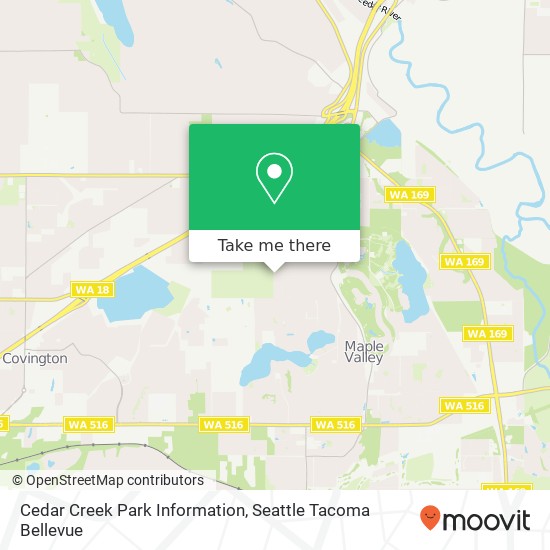 Mapa de Cedar Creek Park Information