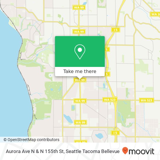 Aurora Ave N & N 155th St map